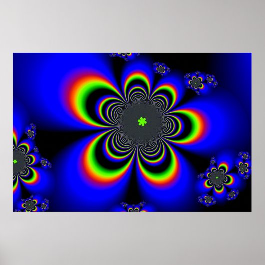 Geometrische bloemen poster (Voorkant)