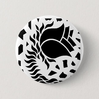 Geometrische bloemen ronde button 5,7 cm