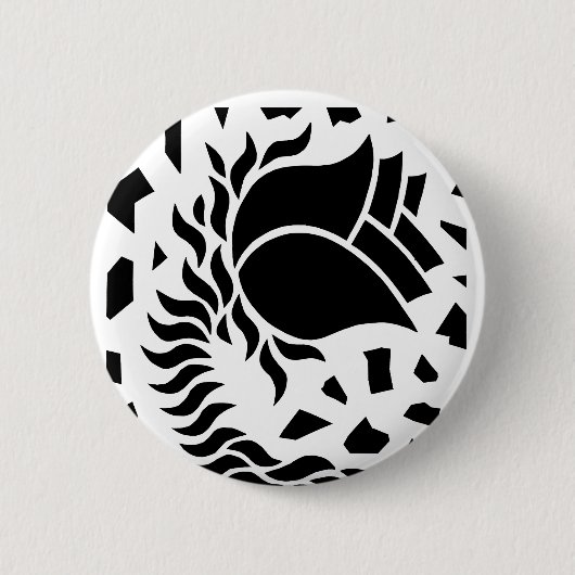 Geometrische bloemen ronde button 5,7 cm (Voorkant)
