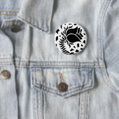 Geometrische bloemen ronde button 5,7 cm (In situ)