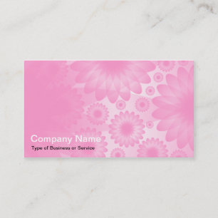 Geometrische bloemen - roze met grijs visitekaartje