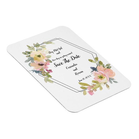 Geometrische bloemen slaan de datum op magneet (Rechterzijde)