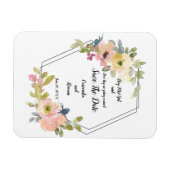 Geometrische bloemen slaan de datum op magneet (Horizontaal)