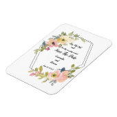 Geometrische bloemen slaan de datum op magneet (Linkerzijde)