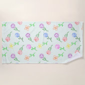 Geometrische bloemen strandlaken (Voorkant)