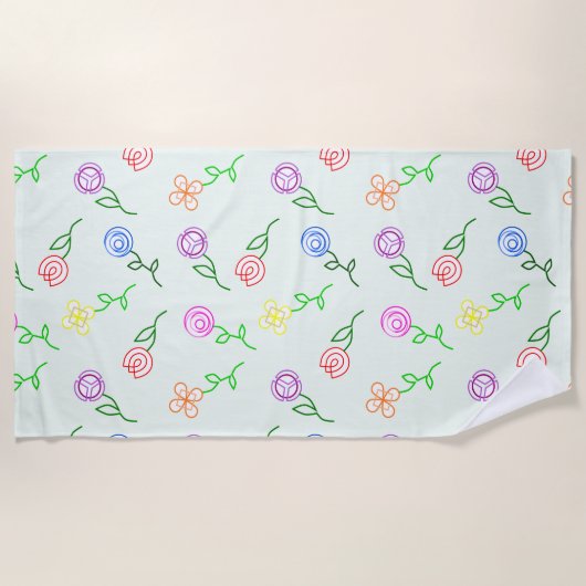 Geometrische bloemen strandlaken (Voorkant)