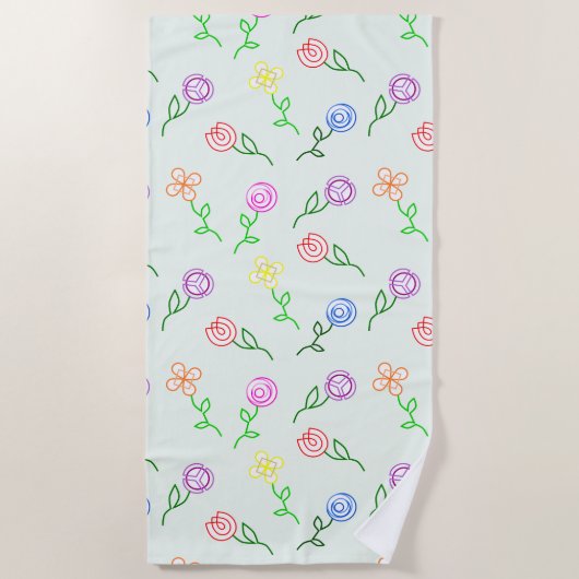 Geometrische bloemen strandlaken (Voorkant)