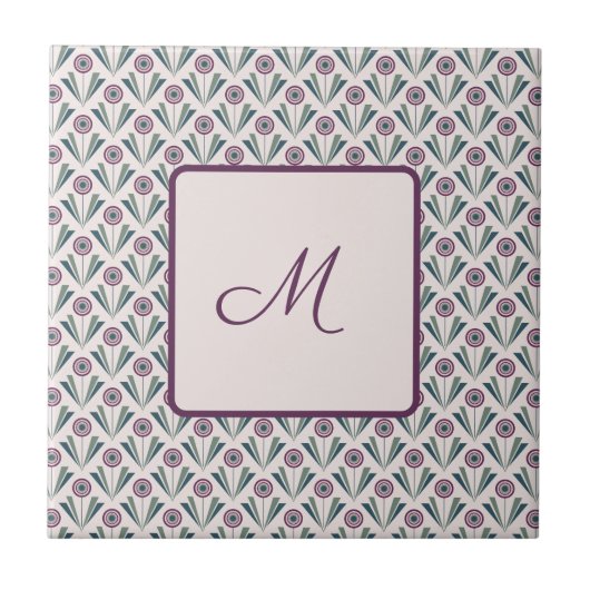 Geometrische bloemen tegeltje (Voorkant)