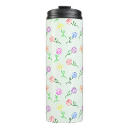 Geometrische bloemen thermosbeker