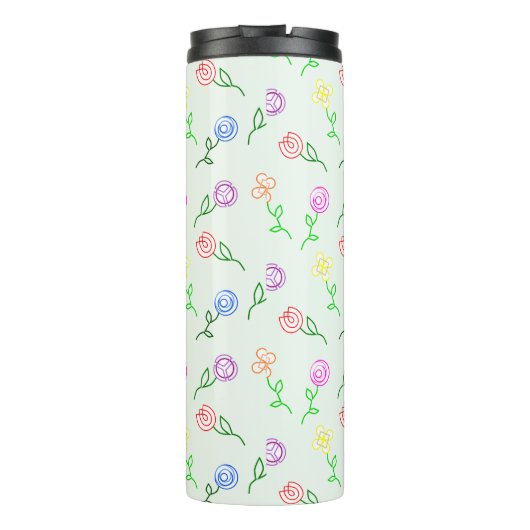 Geometrische bloemen thermosbeker (Achterkant)
