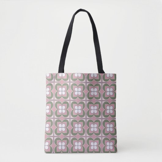 Geometrische bloemen tote bag (Voorkant)