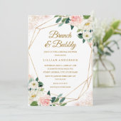 Geometrische bloemen Vrijgezellenfeest brunch en b Kaart (Staand voorkant)