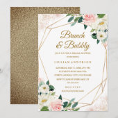 Geometrische bloemen Vrijgezellenfeest brunch en b Kaart (Voorkant / Achterkant)