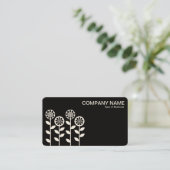 Geometrische bloemen - wisselende zijden - (Cream) Visitekaartje (Staand voorkant)