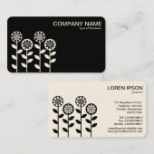 Geometrische bloemen - wisselende zijden - (Cream) Visitekaartje (Voorkant / Achterkant)