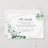 Geometrische bloemengroen bruiloft behuizing RSVP kaartje (Voorkant)