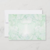 Geometrische bloemengroen bruiloft behuizing RSVP kaartje (Achterkant)