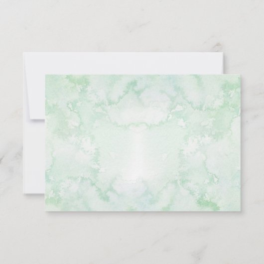 Geometrische bloemengroen bruiloft behuizing RSVP kaartje (Achterkant)