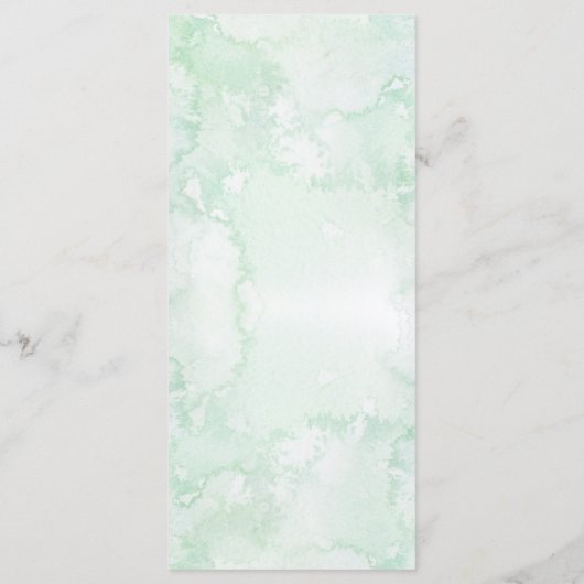 Geometrische bloemengroen Bruiloft Menu (Achterkant)