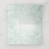 Geometrische bloemengroen bruiloft plaatskaartje (Binnenkant ongevouwen)