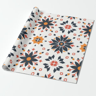 geometrische bloemenharmonie cadeaupapier
