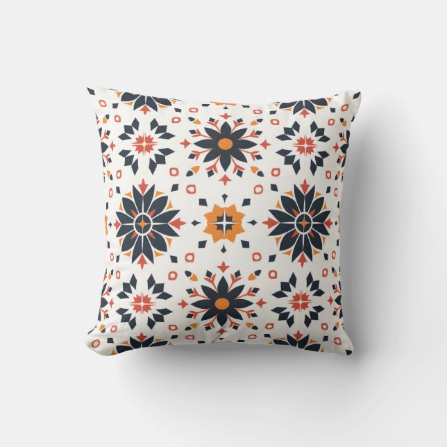 geometrische bloemenharmonie kussen (Voorkant)
