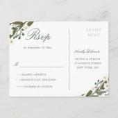 Geometrische bloemenkrans bruiloft RSVP Briefkaart (Achterkant)