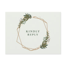 Geometrische bloemenkrans bruiloft RSVP