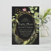 Geometrische bloemenkrans koppels doucheuitnodigin kaart (Staand voorkant)