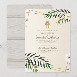 Geometrische Bloemkruis bevestiging uitnodiging