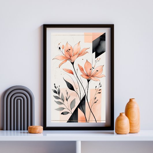 Geometrische Bloemstilte Poster