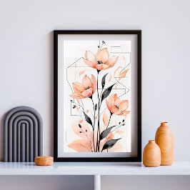 Geometrische Bloesem Sereniteit Poster