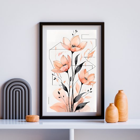 Geometrische Bloesem Sereniteit Poster