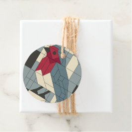 Geometrische blok roodborst cadeaukaartjes - Set v Bedankjes Labels