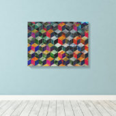 geometrische blokjes canvas afdruk (Insitu (Houten vloer))