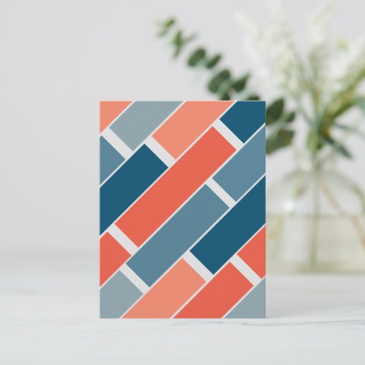 Geometrische blokken abstract ontwerp briefkaart (Staand voorkant)