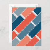 Geometrische blokken abstract ontwerp briefkaart (Voorkant / Achterkant)