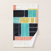 Geometrische blokken bad handdoek (Handdoek)