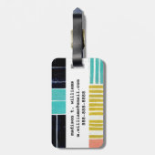 Geometrische blokken bagagelabel (Achterkant verticaal)