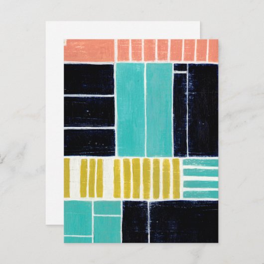 Geometrische blokken briefkaart (Voorkant / Achterkant)