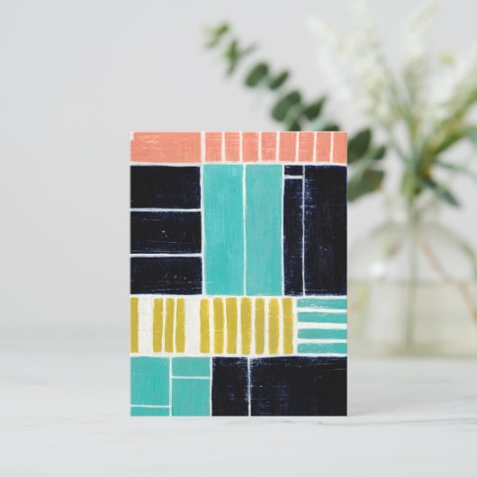 Geometrische blokken briefkaart (Staand voorkant)