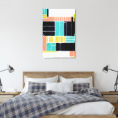 Geometrische blokken canvas afdruk (Insitu (Slaapkamer))