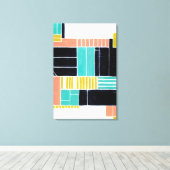 Geometrische blokken canvas afdruk (Insitu (Houten vloer))