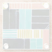 Geometrische blokken glazen onderzetter (Achterkant)