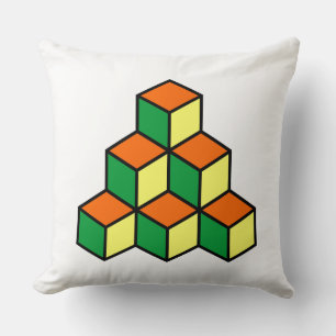 Geometrische blokken - Groen Sinaasappel en Geel Kussen