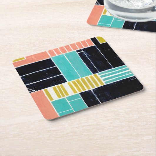 Geometrische blokken kartonnen onderzetters (Schuin)