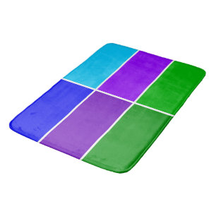 Geometrische blokken met pacockkleur badmat