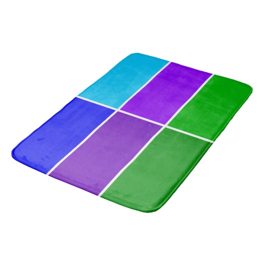 Geometrische blokken met pacockkleur badmat (Gekanteld)