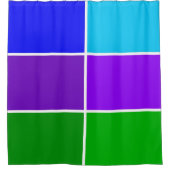 Geometrische blokken met pacockkleur douchegordijn (Voorkant)