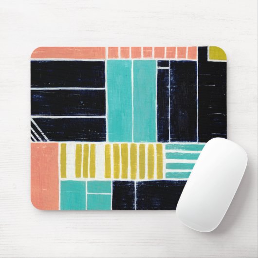 Geometrische blokken muismat (Met muis)